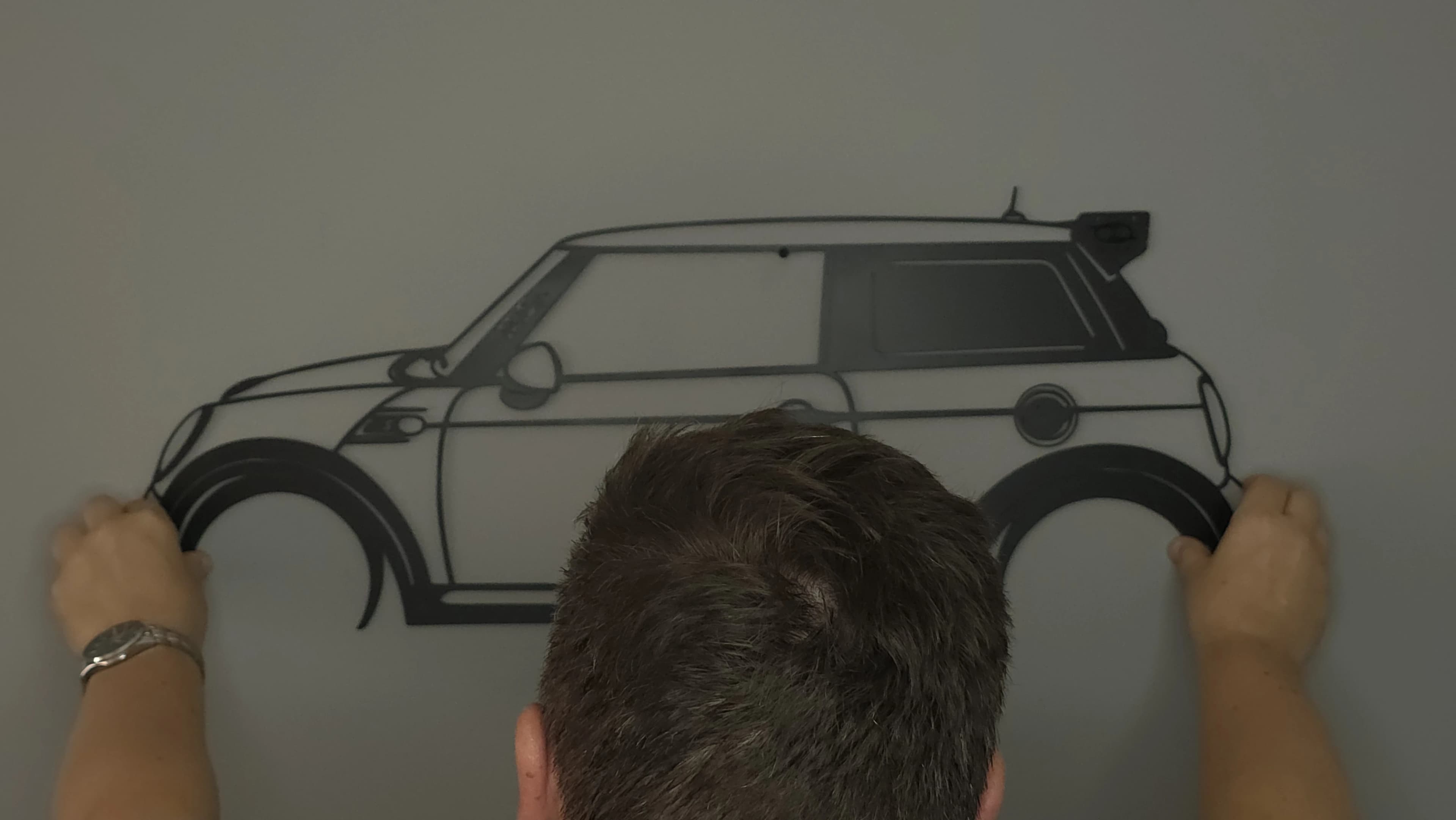 image of hanging car cut